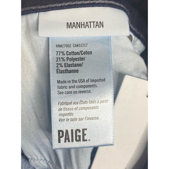 Paige Women's‎ Manhattan Flare Jeans Blue Stretch Dark Wash Mid Rise USA Size 28 - Picture 10 of 12